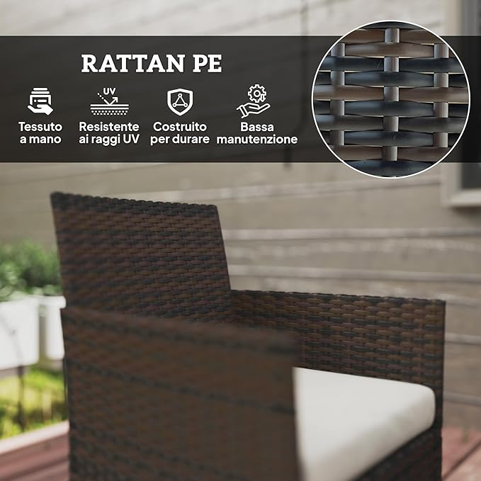Salotto da esterno in Rattan