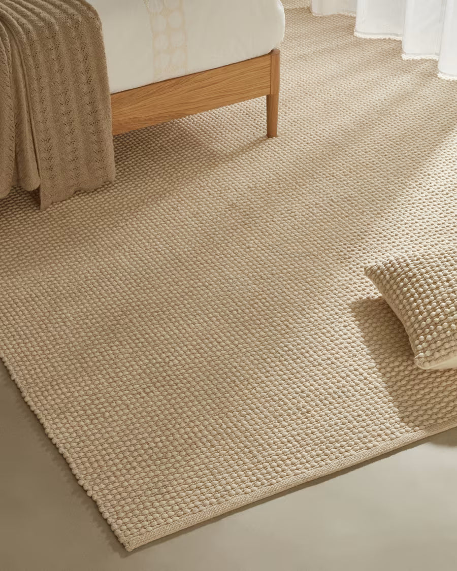 Tappeto Mascarell in cotone e poliestere bianco 200 x 300 cm