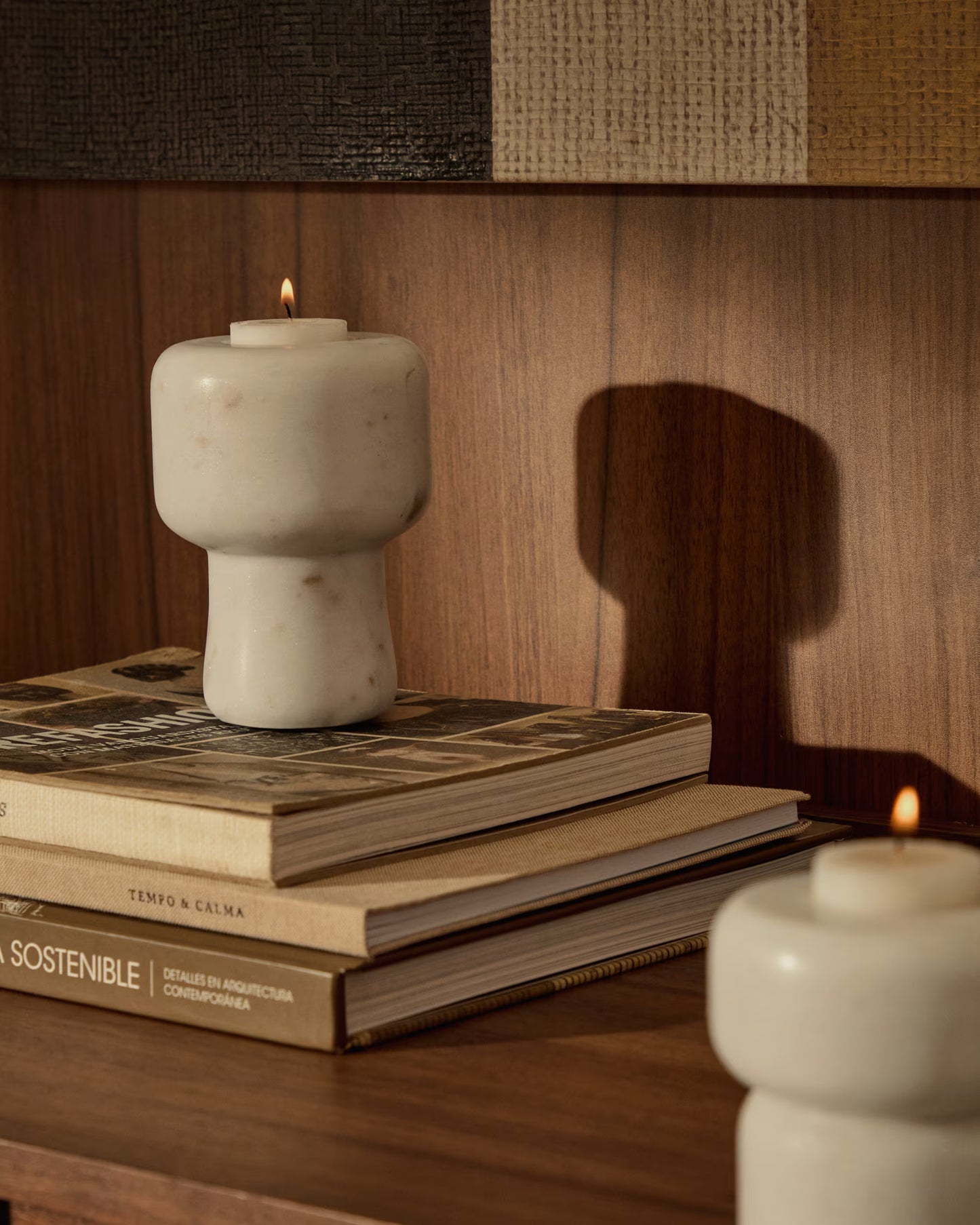 Candelabro piccolo Signe in marmo bianco 12 cm