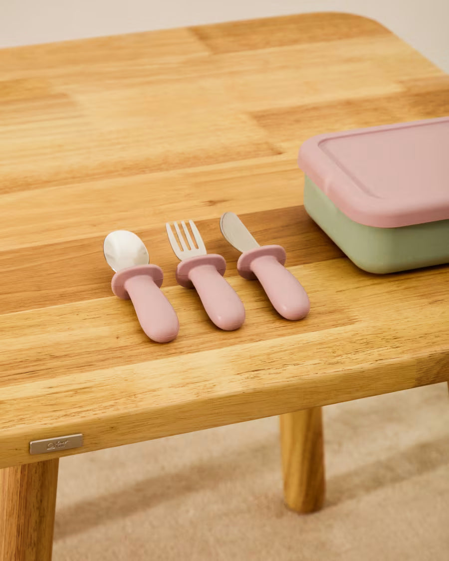 Contenitore Lili in silicone rosa e turchese