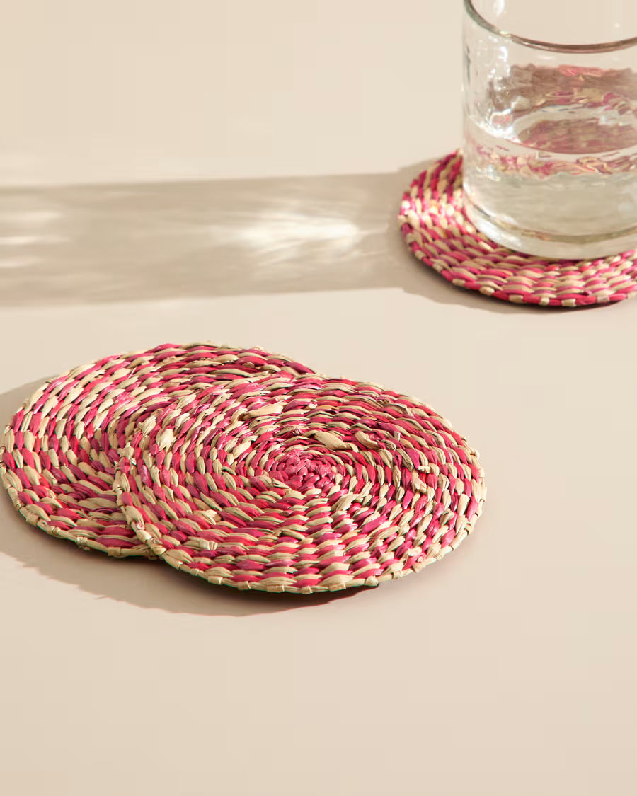 Set di 4 sottobicchieri in seagrass rosso