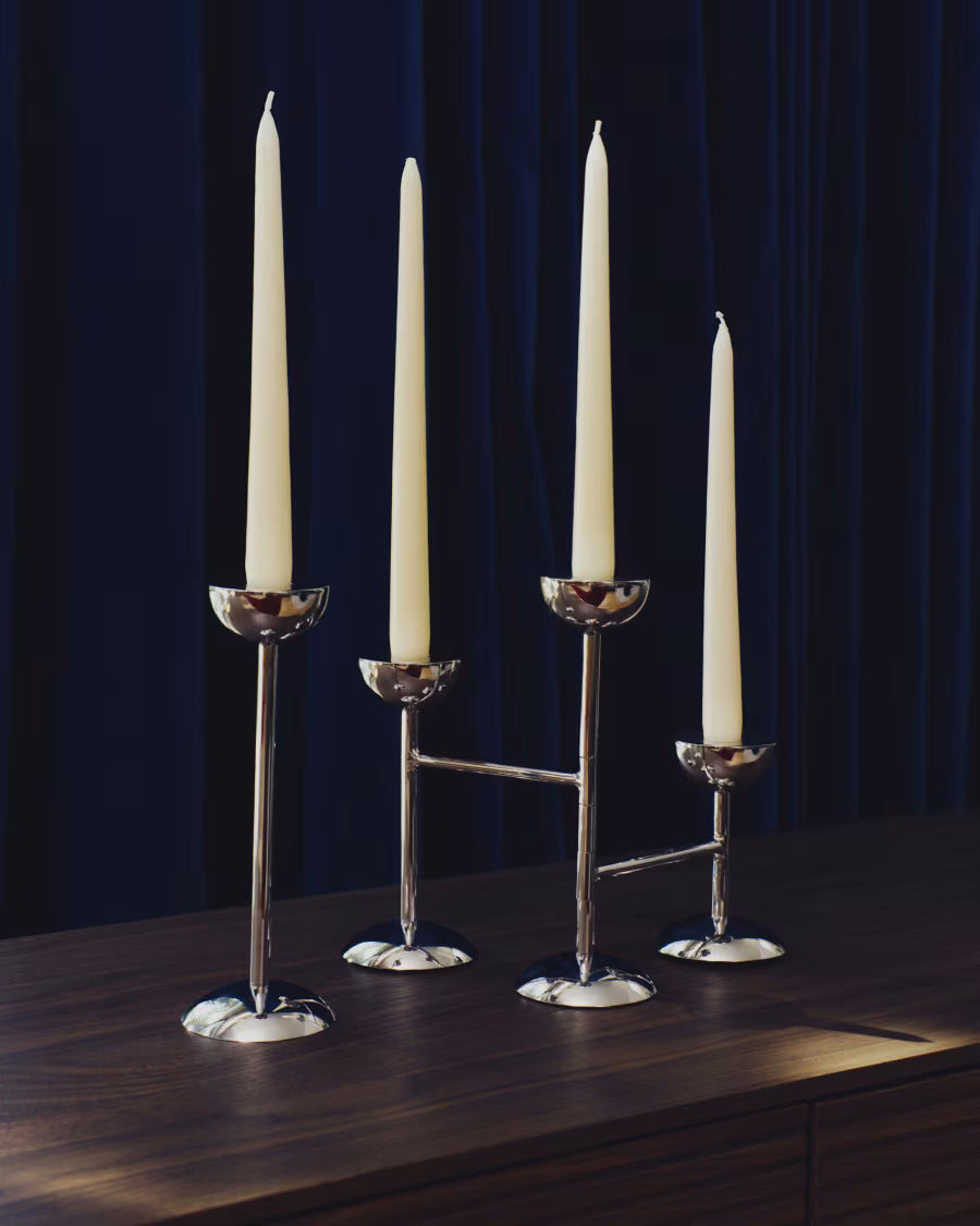 Candelabro triplo Nirela in acciaio inox 22 cm