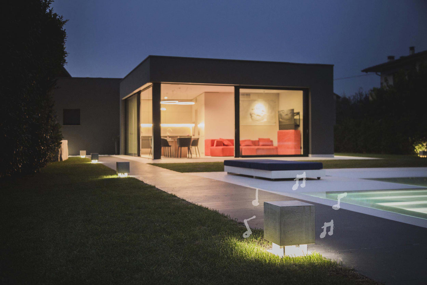 Lampada da terra outdoor con speaker CEMENTO Art. 701
