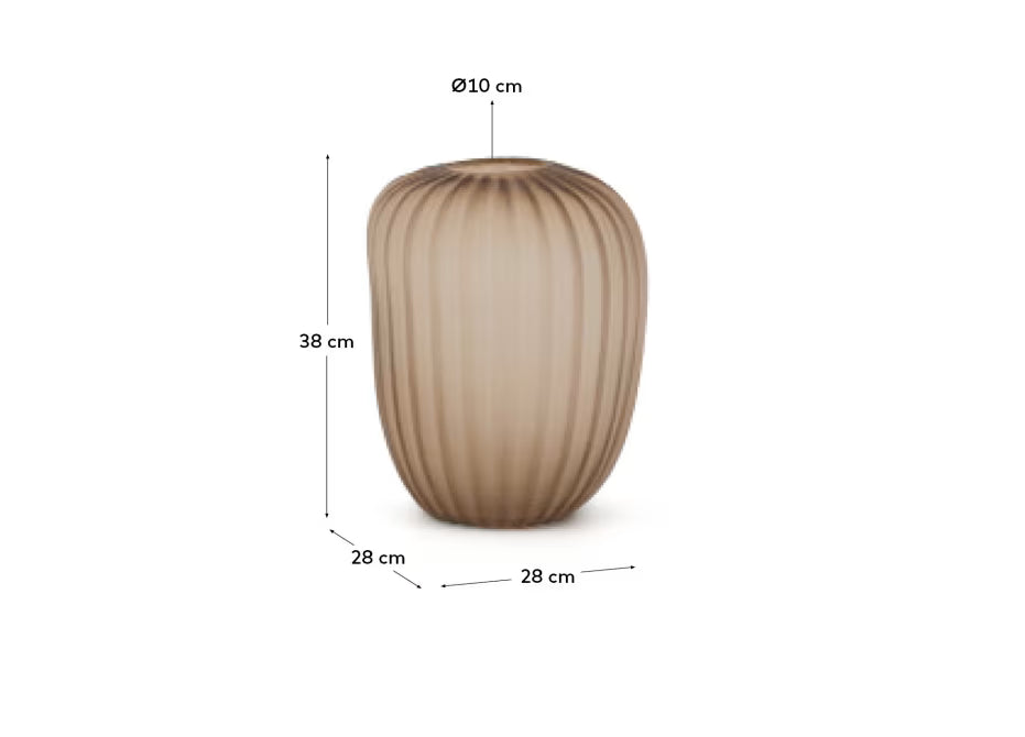 Vaso in vetro beige Lumia 38 cm
