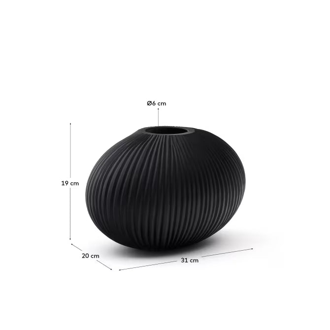 Vaso in vetro grigio scuro Nivra 19 cm