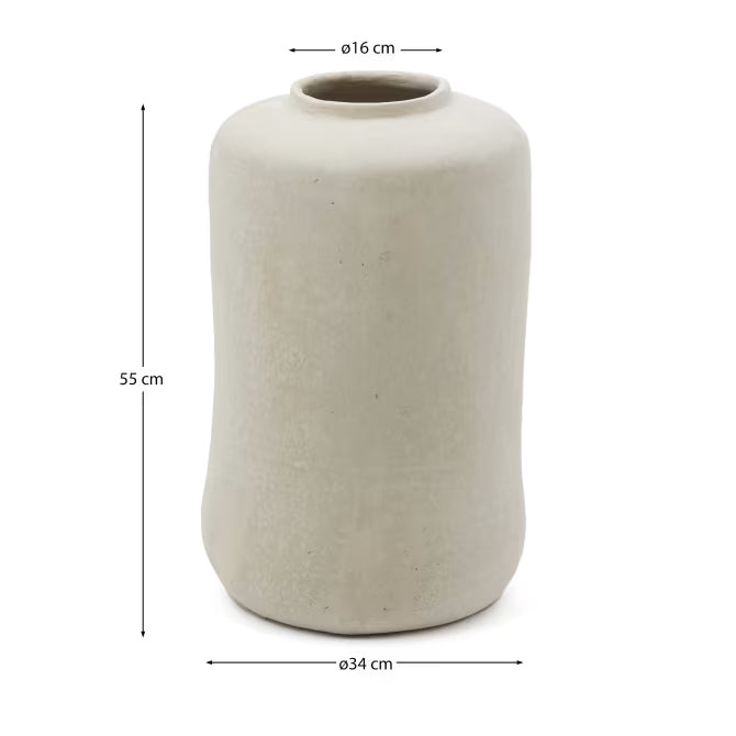 Vaso Serina in cartapesta bianca 34 cm