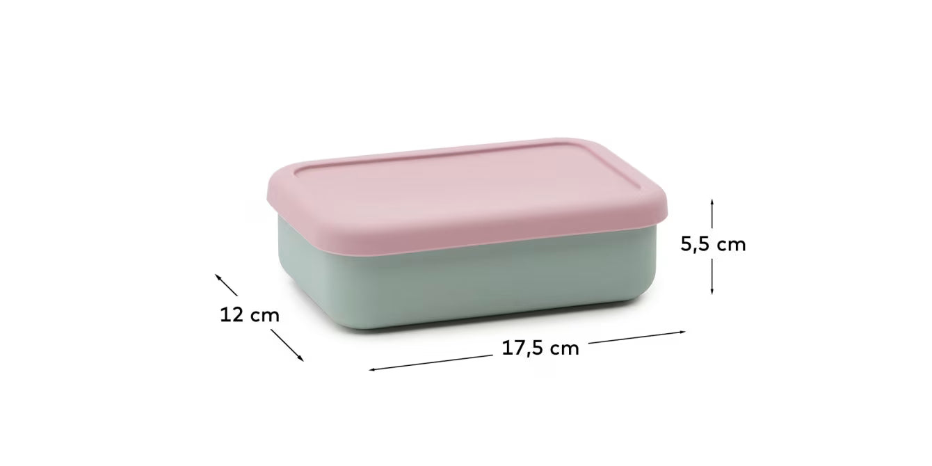 Contenitore Lili in silicone rosa e turchese