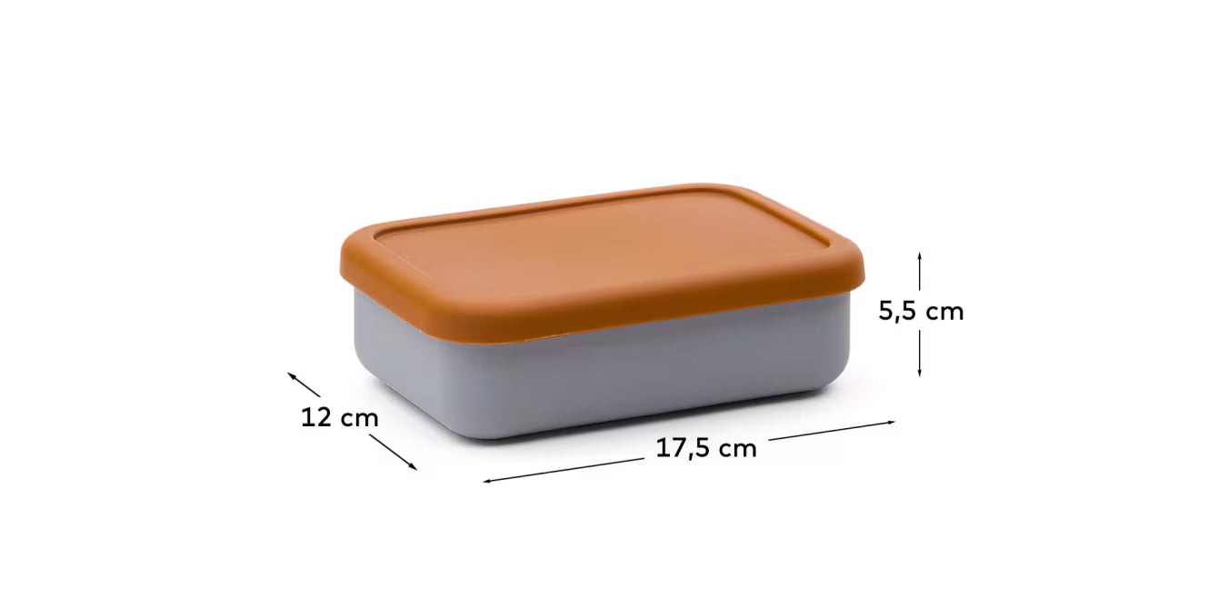 Contenitore Lili in silicone arancione e blu