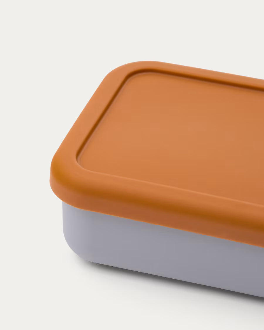Contenitore Lili in silicone arancione e blu