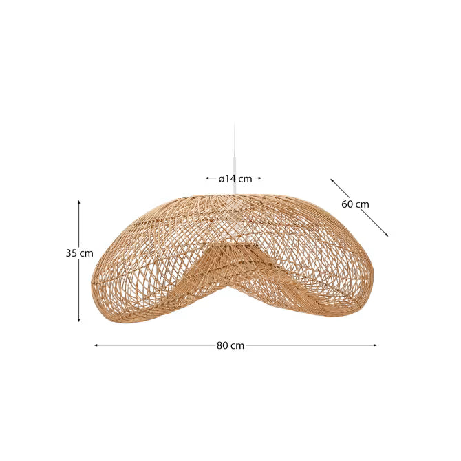 Paralume per la lampada da soffitto Isora in rattan con finitura in tonalità naturale 80 x 35 cm