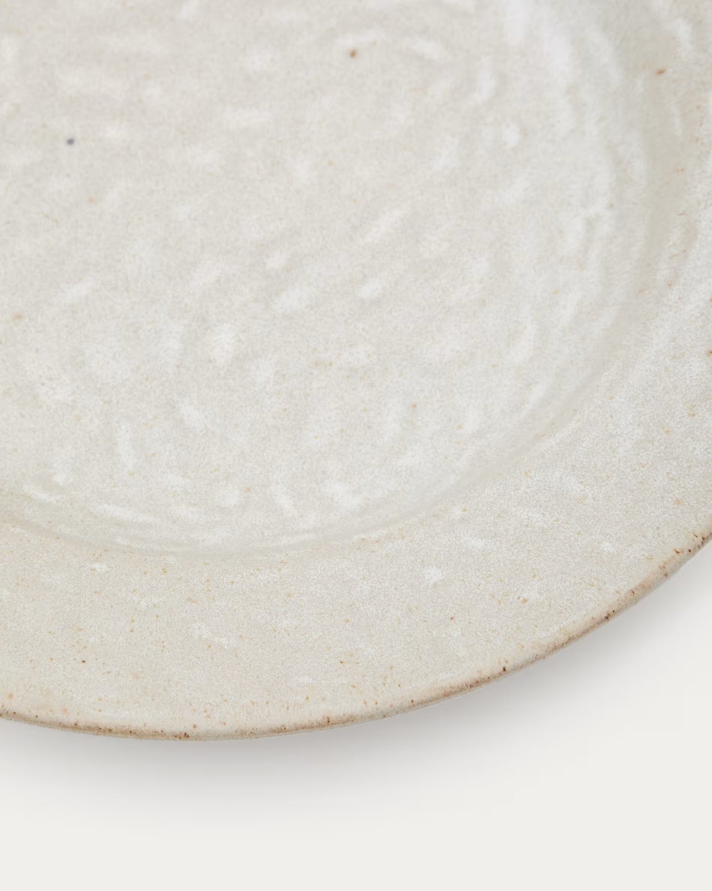 Piatto piano Zunel in ceramica beige