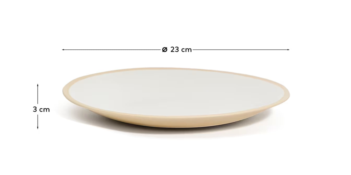 Piatto piano Azir in ceramica beige