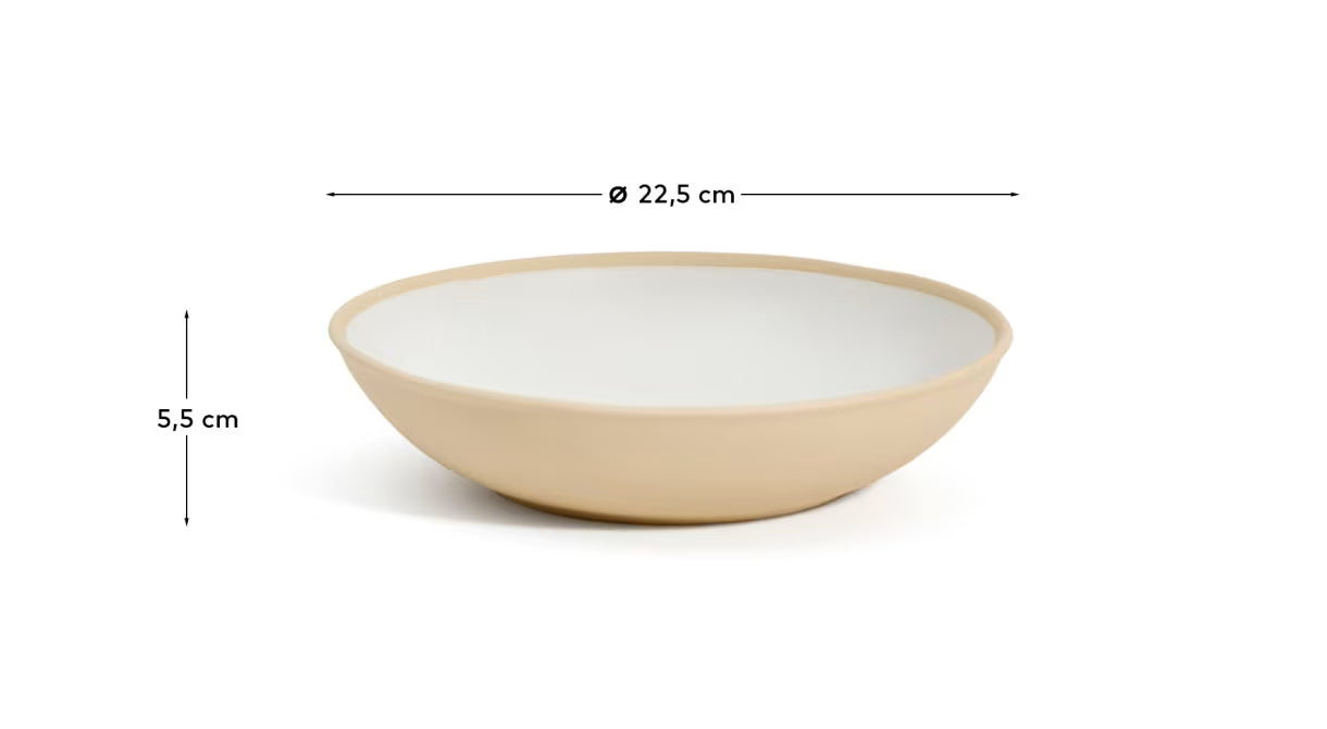 Piatto fondo Azir in ceramica beige