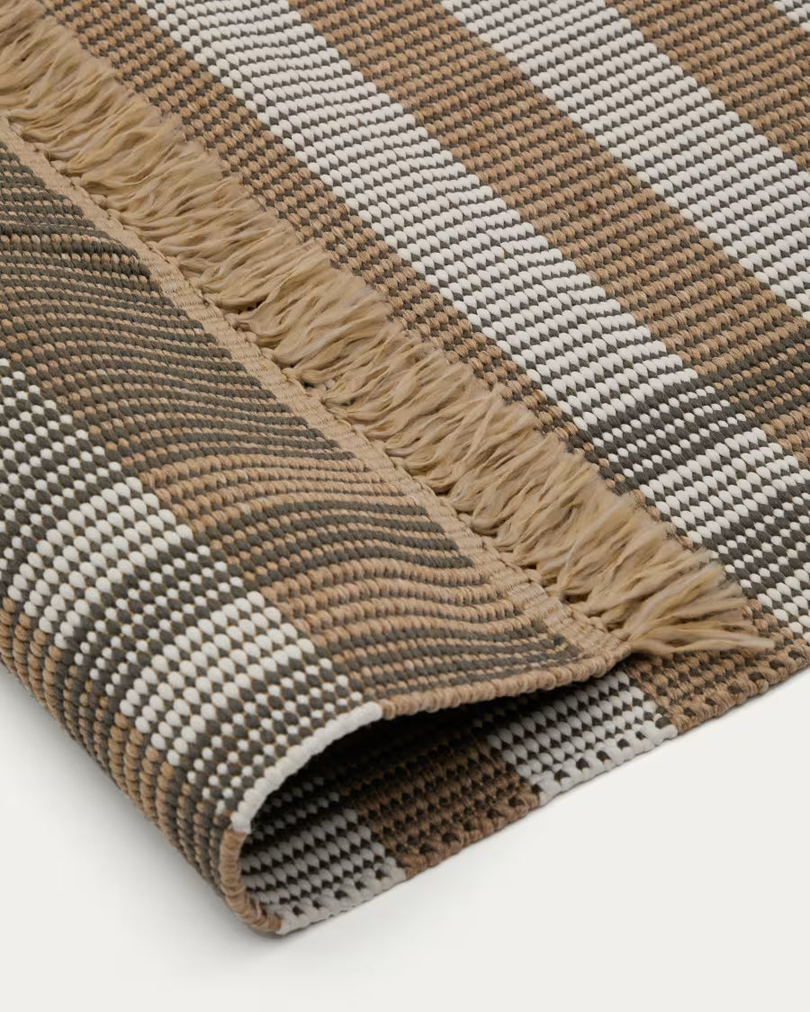 Tappeto Barani in fibre sintetiche marrone e beige 60 x 90 cm