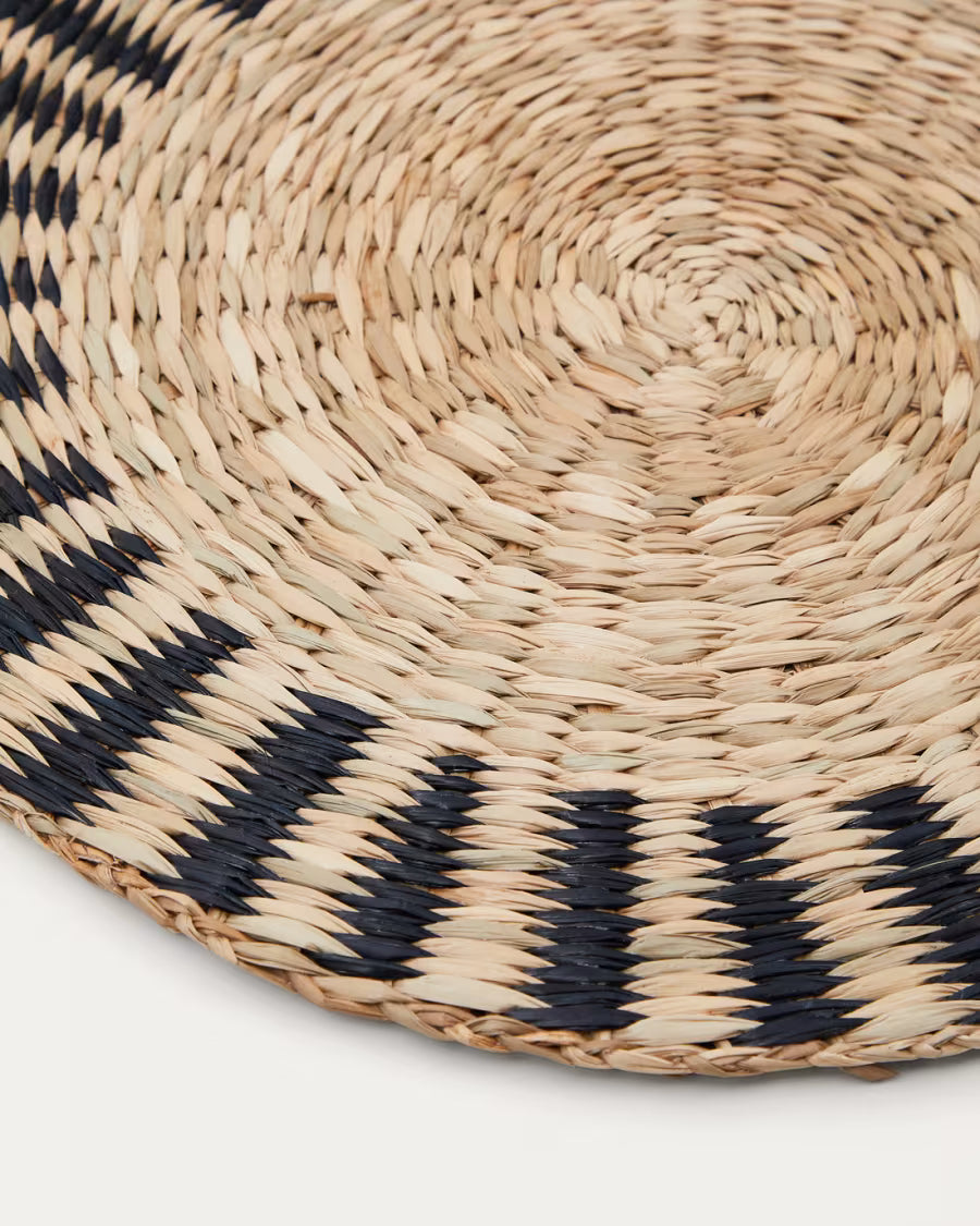 Set Arta di 2 tovagliette individuali in fibre naturali nero Ø 35 cm