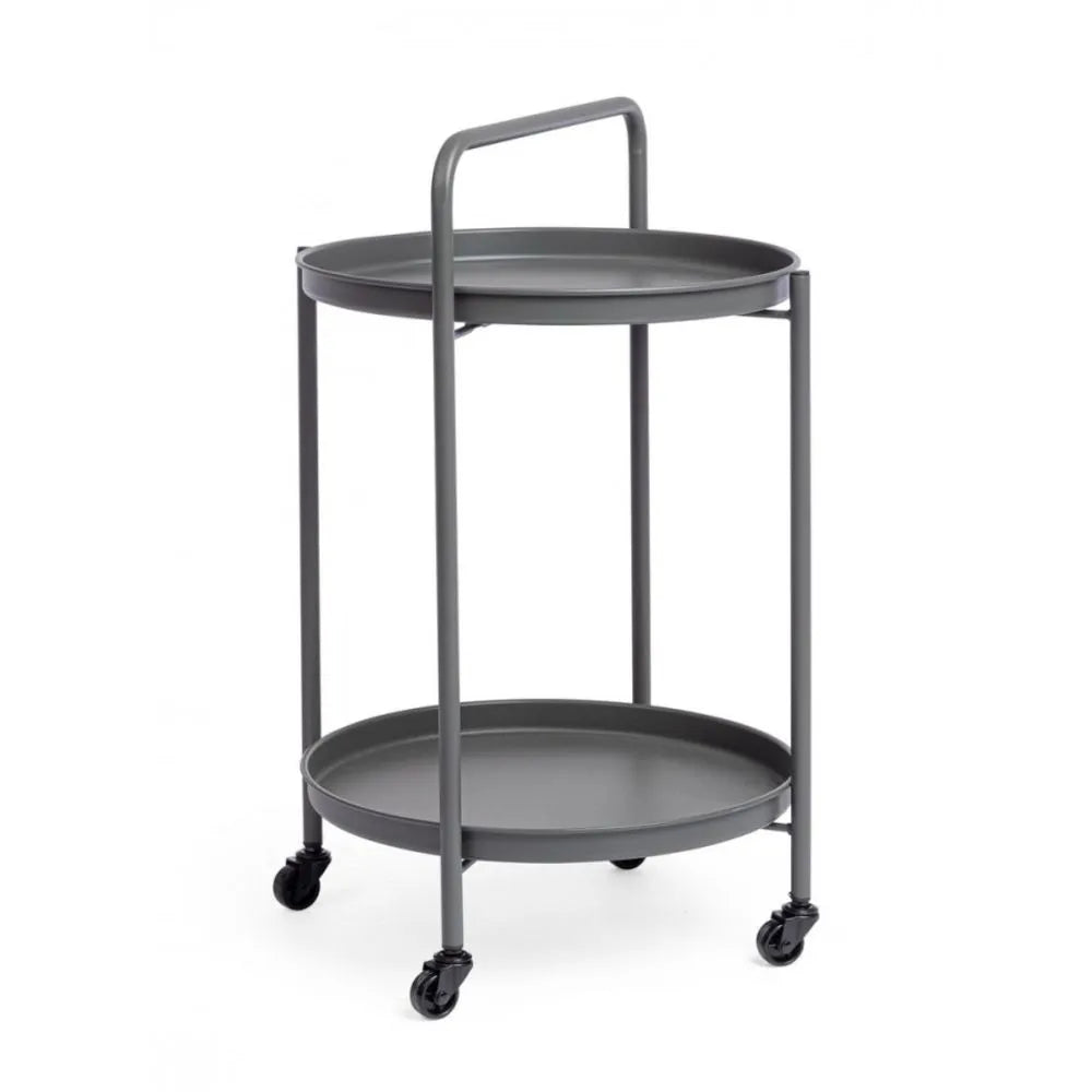 Carrello pieghevole AUSTIN in acciaio antracite, con vassoio