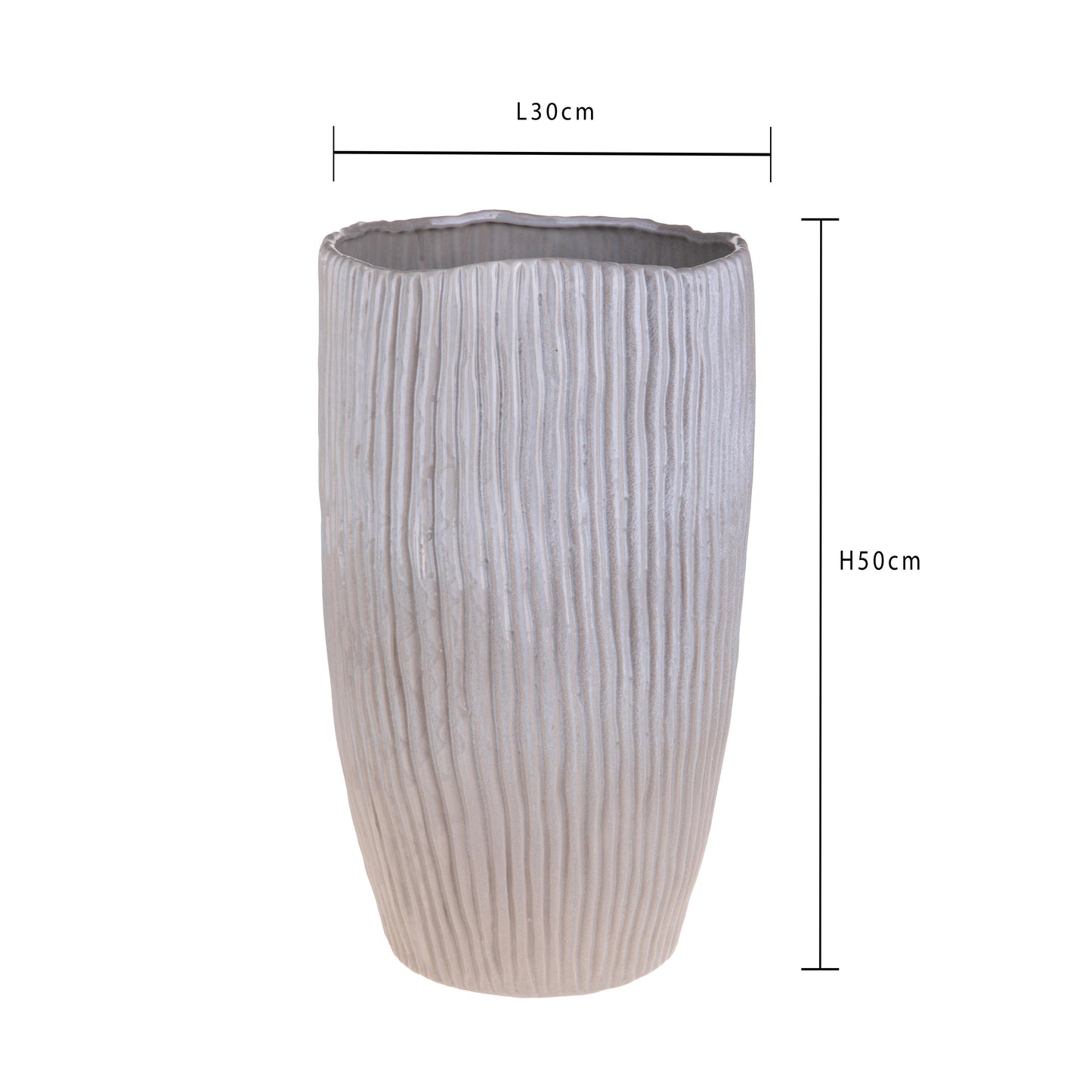 VASO D.30XH.50 CM RIGATO