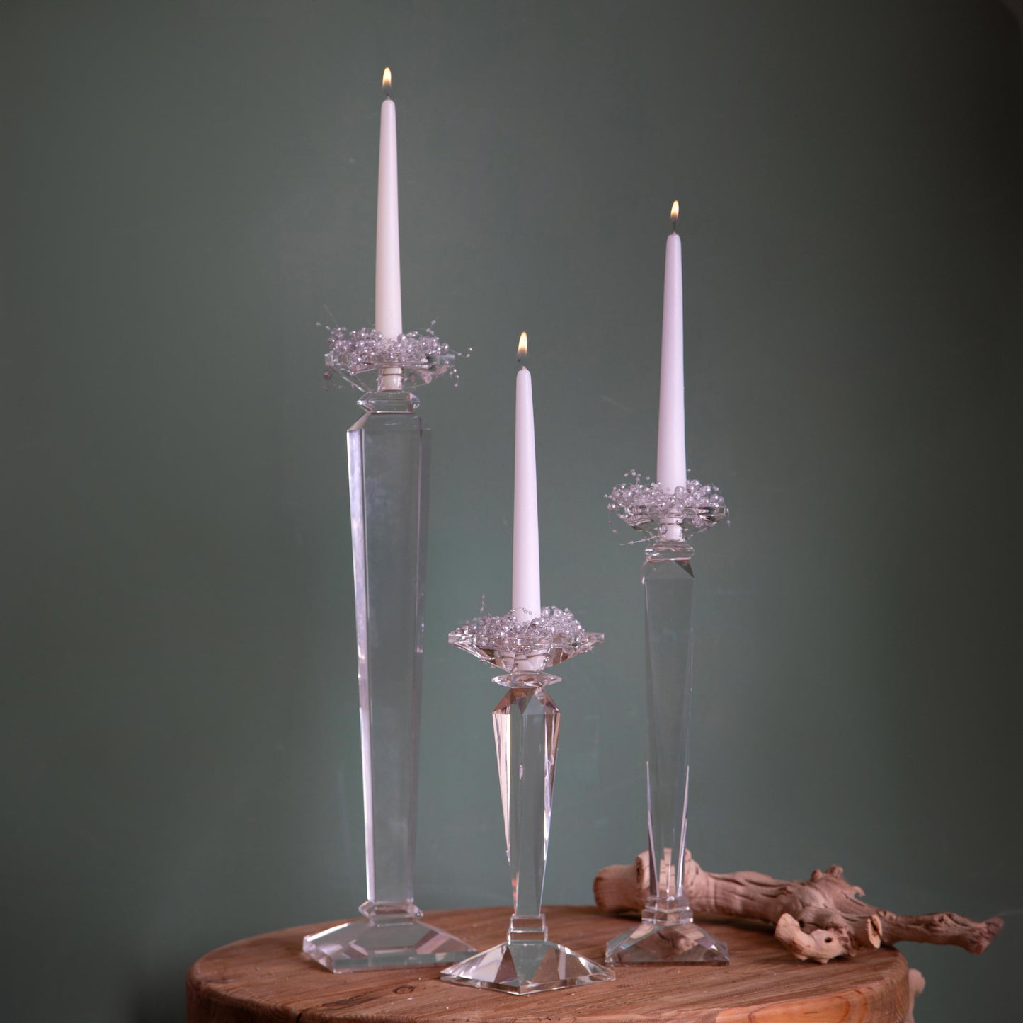 P/CANDELE D.10XH.37 CM CRISTALLO