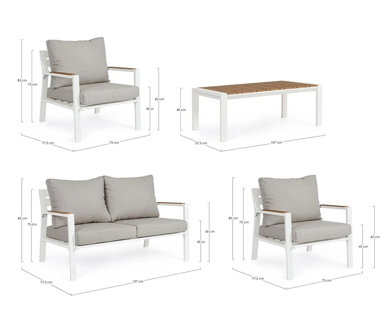 Set salotto ERNST bianco