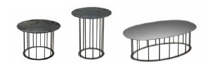 Tavolino MUTE - Top vetro martellato