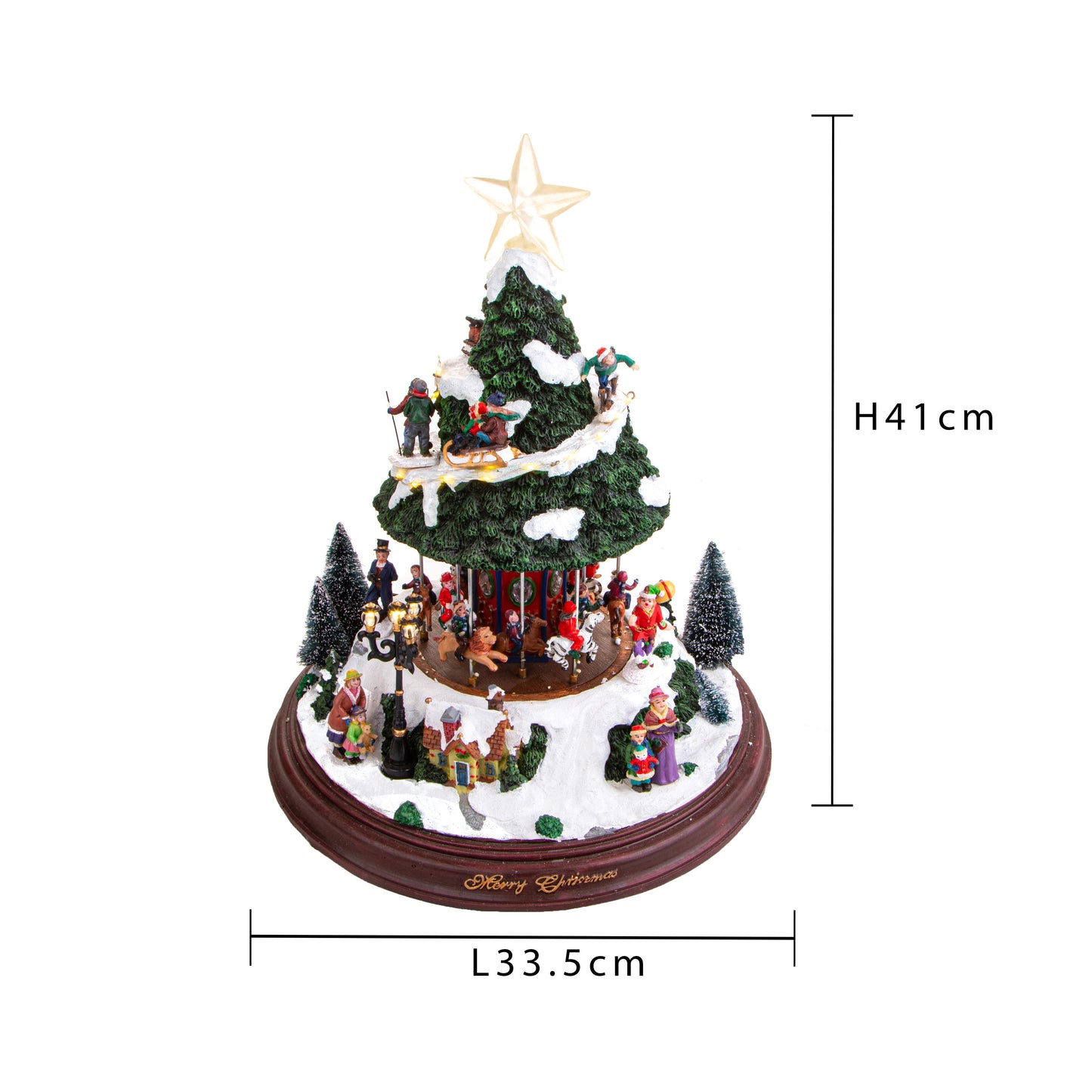 ALB.NATALE 41 CM C/GIOSTRA MOV+MUS+LUCI
