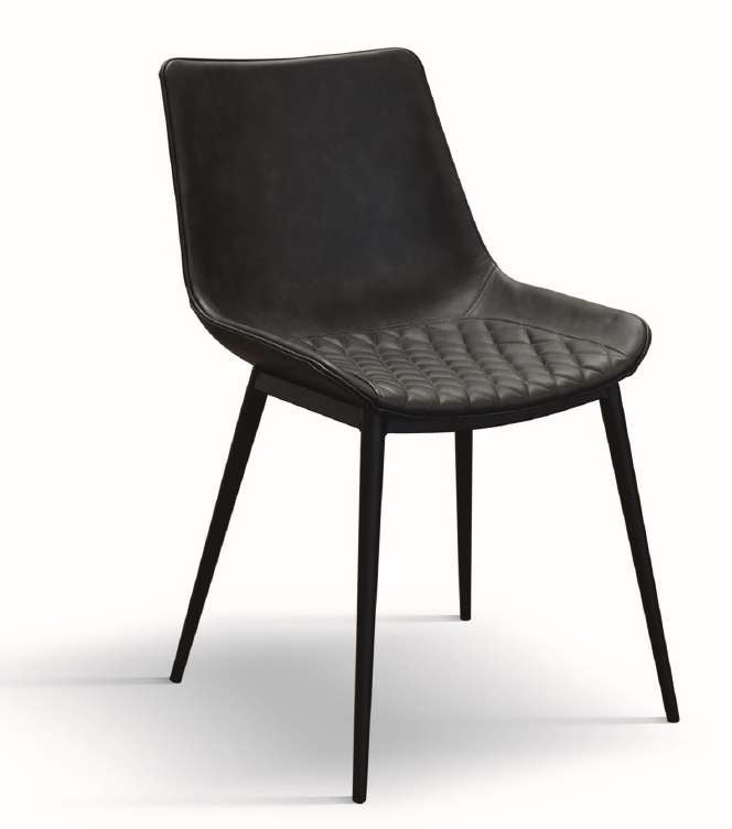Sedia imbottita in ecopelle antracite art.07