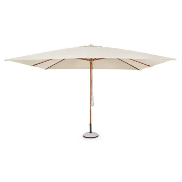 Ombrellone da giardino SYROS in legno e acciaio, telo beige 3×4