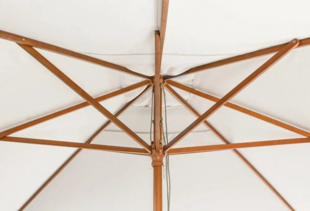 Ombrellone da giardino SYROS in legno e acciaio, telo beige 3×4