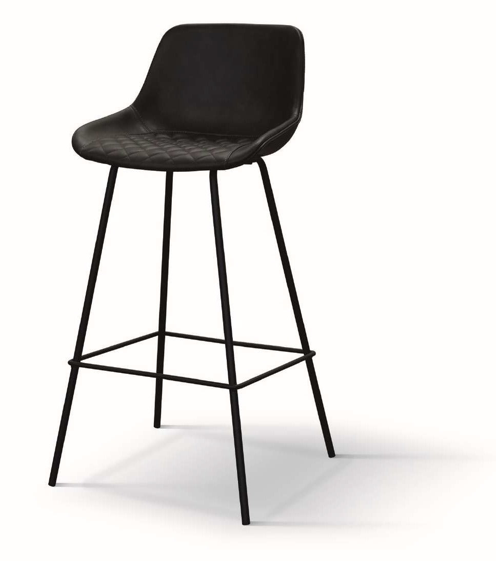 Sgabello imbottito in ecopelle antracite Articolo 10