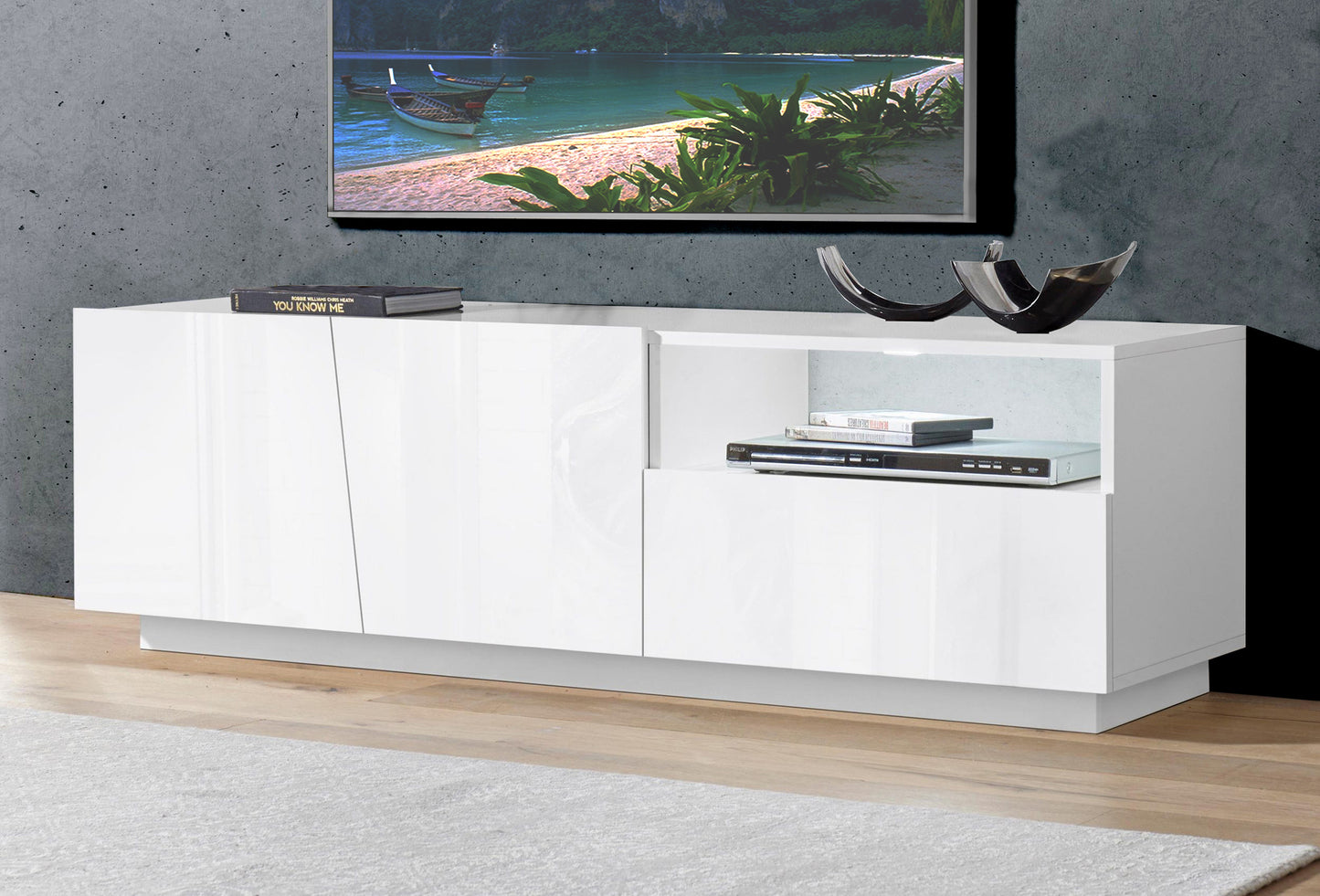 Porta tv VEGA 150 cm  2 ante battenti + 1 cassetto