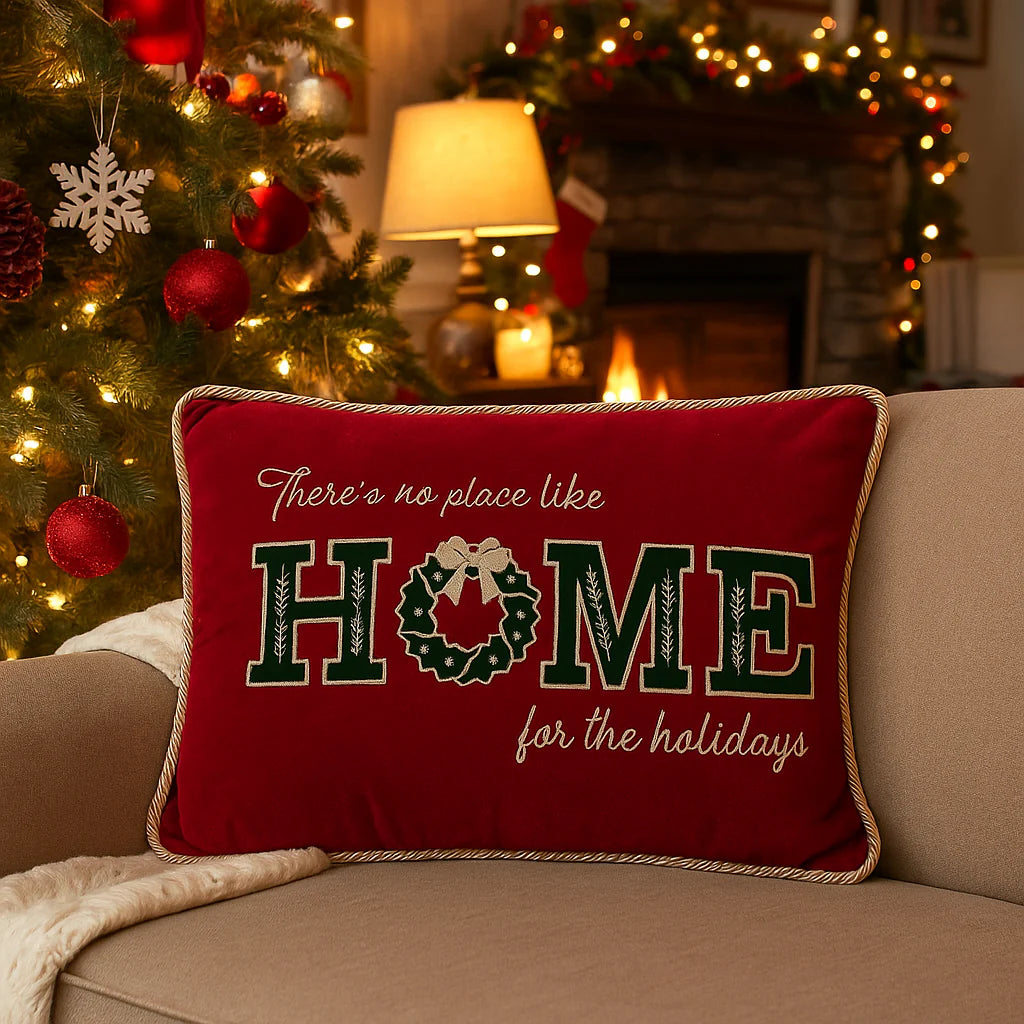Cuscino "SWEET HOME" rosso da 50 x 33 cm
