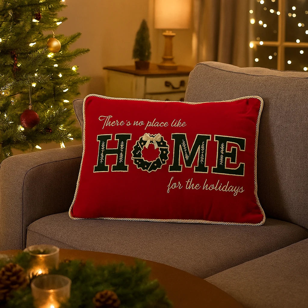 Cuscino "SWEET HOME" rosso da 50 x 33 cm