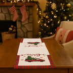 Runner "SOFTEEN" bianco e rosso in poliestere da 182 x 33 cm