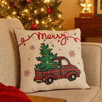 Cuscino "NORDIC" bianco e rosso in poliestere da 45 x 45 cm