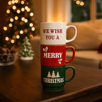 Set da 3 tazze in ceramica con decoro natalizio da 410 mL