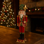 Soldatino con alabarda in mano rosso e verde  h  51,5 cm