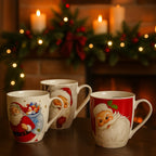 Tazza in ceramica Babbo Natale con sacco per te e caffe da 10 cm