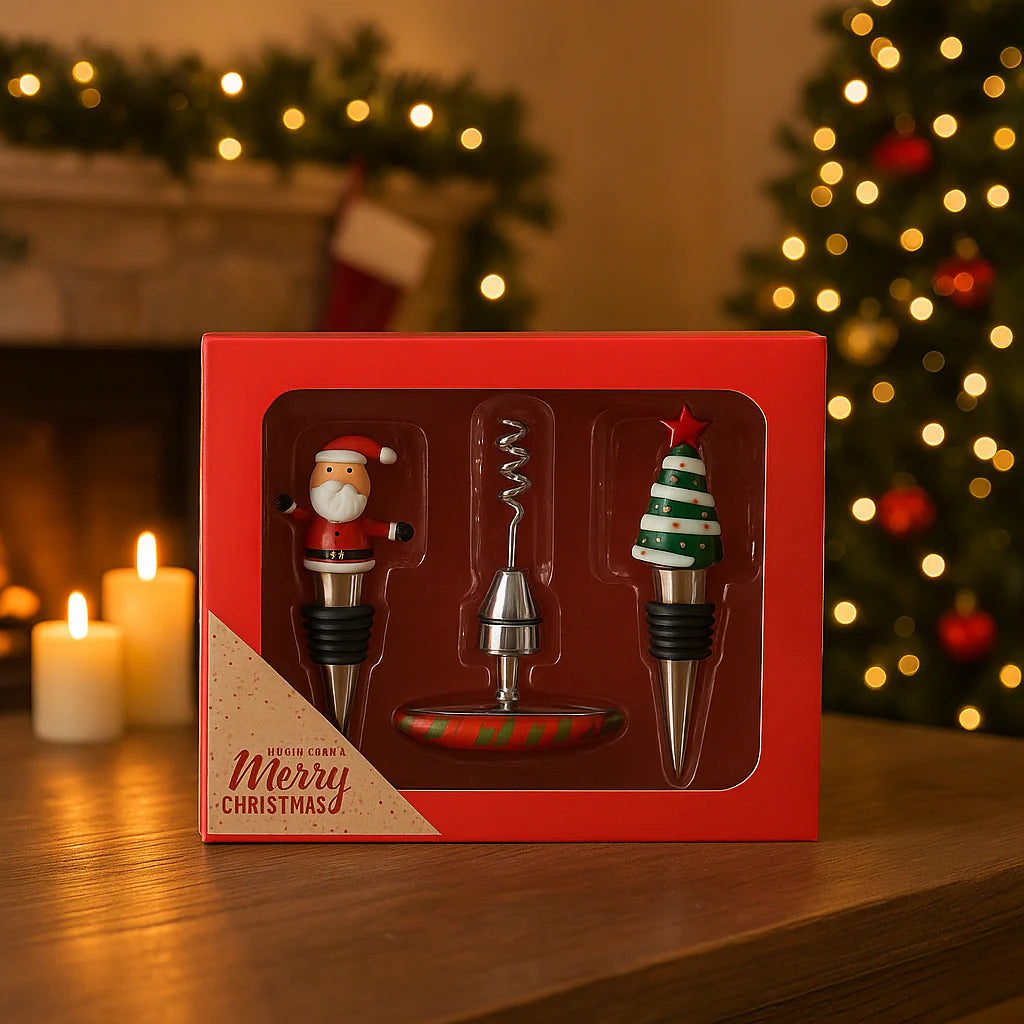 Set apribottiglie sommelier in acciaio inox per decorazioni natalizie