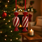 Pendaglio per albero di Natale "CARAMELLA" tonda da 10,5 x 3 x 3 cm