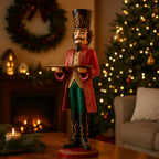 Soldatino schiaccianoci con vassoio in resina h 106 cm