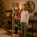 Soldatino schiaccianoci con led e musica in resina  h 184 cm