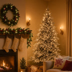 Albero innevato "SOVER" con Led e bacchetta magica 180 CM