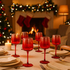 Set da 6 calici in vetro "RED GLASS" da 320 cL Ø 7 x 20 cm