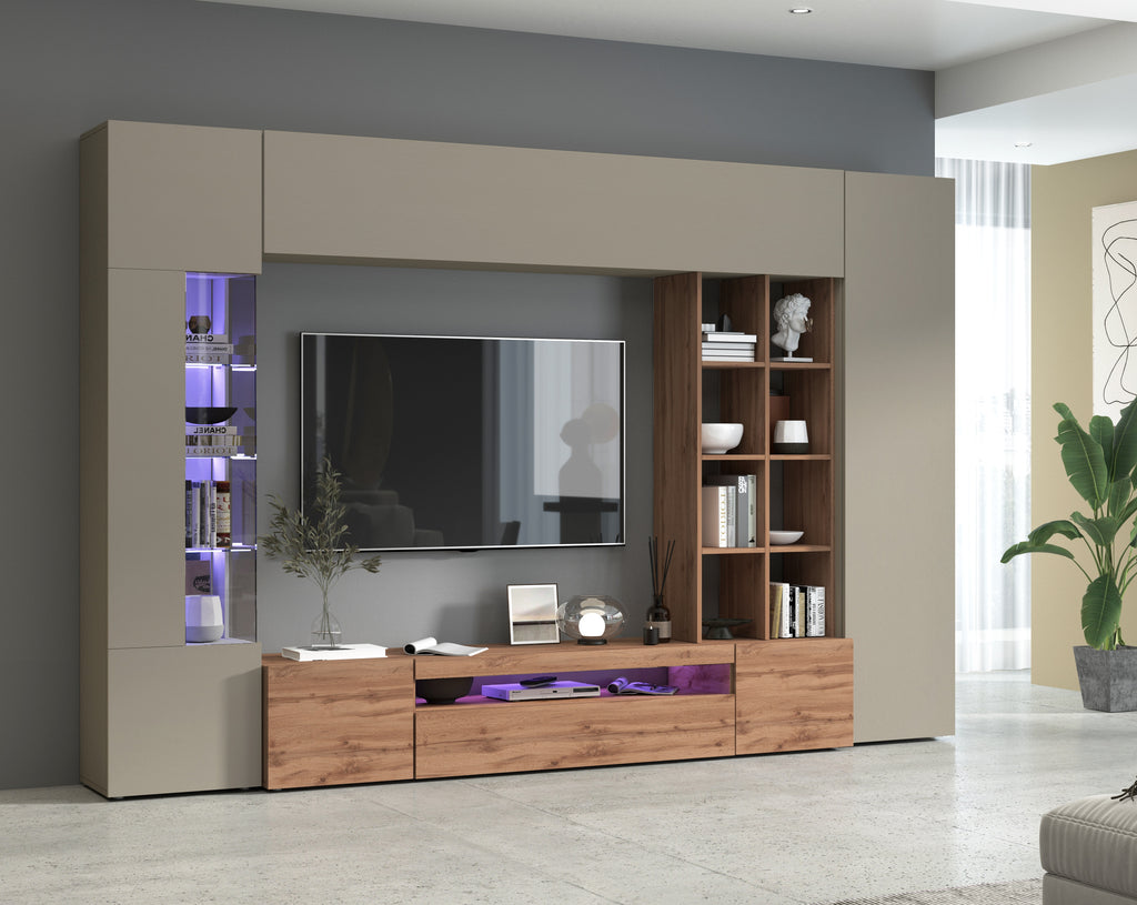 Soggiorno EGYPT con 1 vetrina e 1 libreria