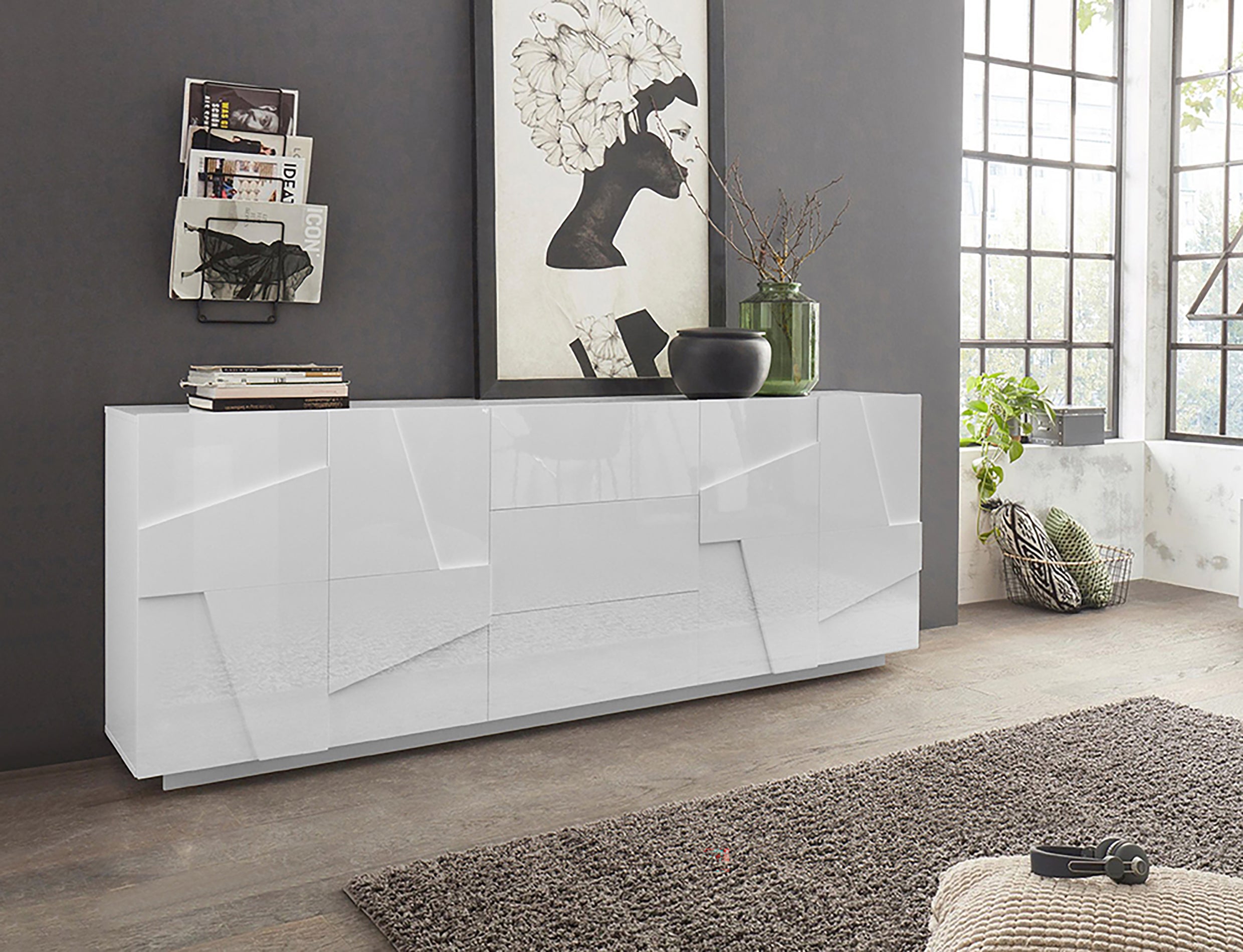 Credenza PING 220 cm 4 ante + 3 cassetti