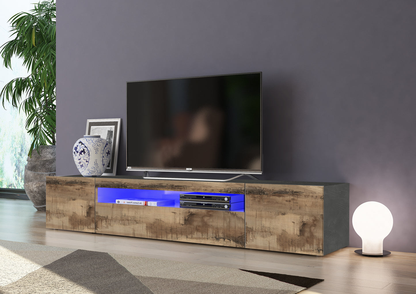 Porta tv DAIQUIRI 200 cm 2 ante battenti + 1 anta a ribalta