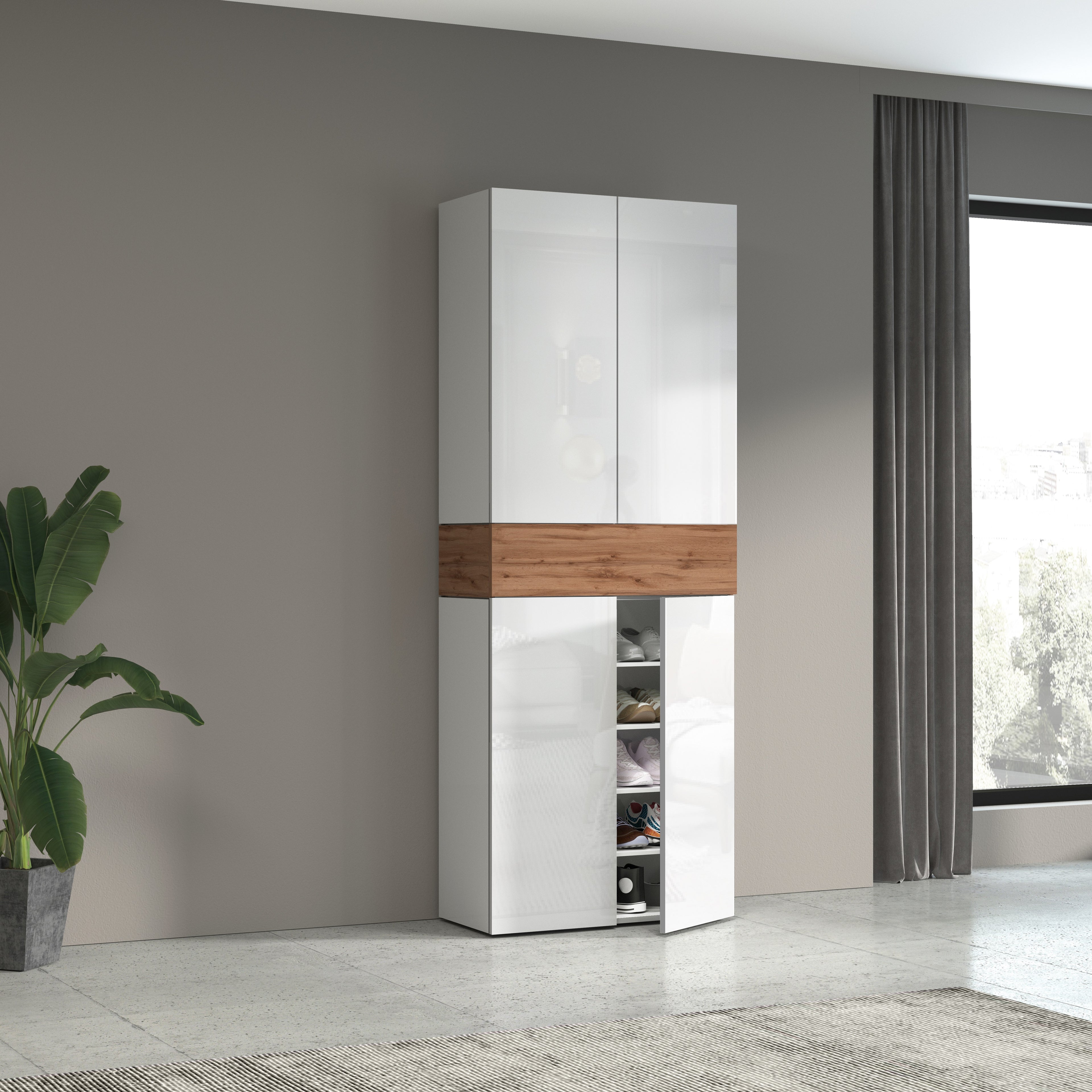 Armadio scarpiera SAVONA con 4 ante e 1 ribalta