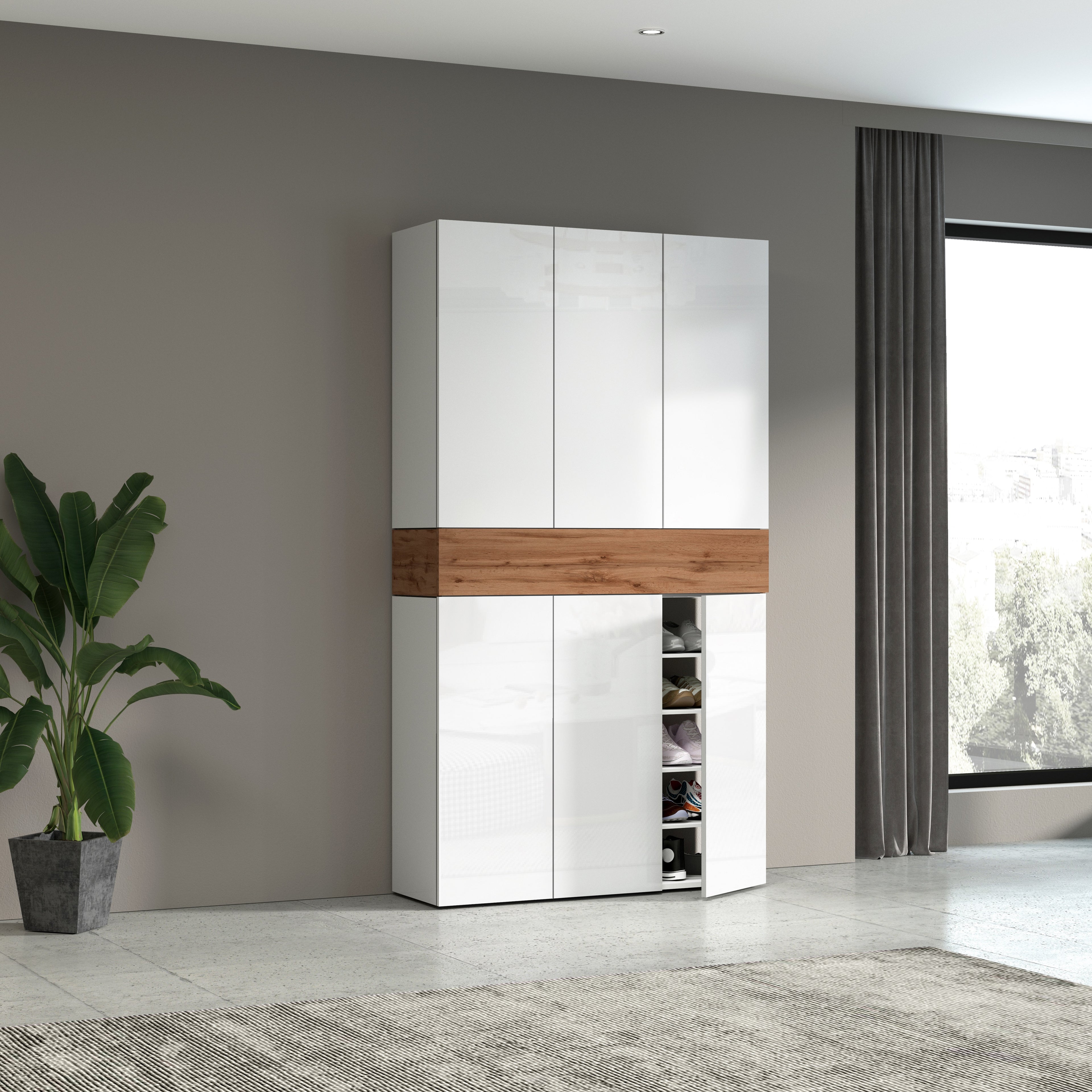 Armadio scarpiera SAVONA a 6 ante con 1 ribalta