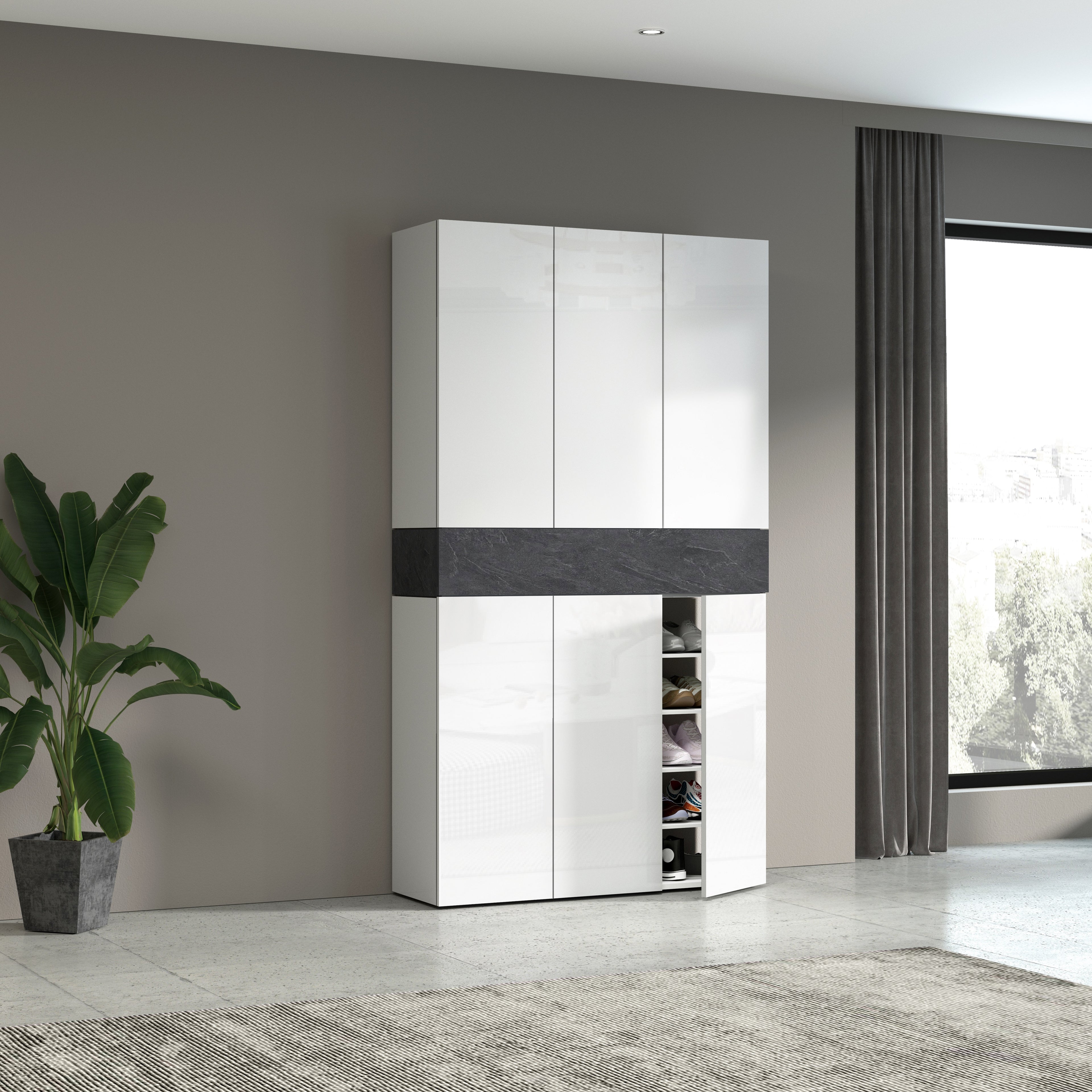 Armadio scarpiera SAVONA a 6 ante con 1 ribalta