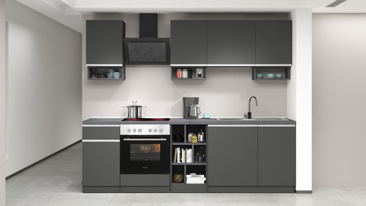 Cucina lineare SOLE da 256 cm, composizione 1